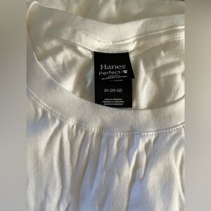 New Hanes White Cotton Tee Shirt